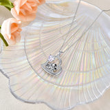 Sterling Silver Mother Daughter Cow Pendant Necklace