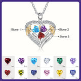 Sterling Silver Personalized Birthstone & Name Heart Shaped Pendant Necklace