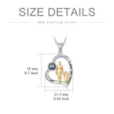 Sterling Silver Father Daughter Heart Pendant Necklace from Dad Gift for Daughter