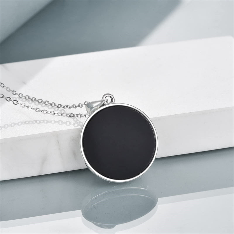 Sterling Silver Black Onyx Abalone Shell Tree of Life Celtic Knot Pendant Necklace