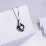 Sterling Silver Heart Shape Tear Dangle Urn Necklace for Ashes