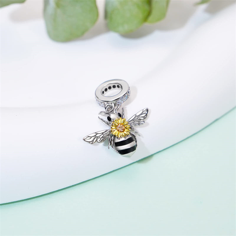 Sterling Silver Bumble Bee Charm Beads