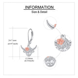 Sterling Silver Highland Cow Leverback  Earrings