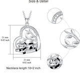 Sterling Silver Cow Heart Pendant Necklace