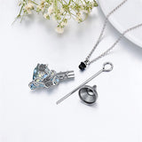 Sterling Silver Crystal Butterfly Urn Necklace for Ashes