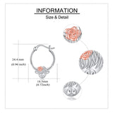 Sterling Silver Highland Cow Hoop Earrings