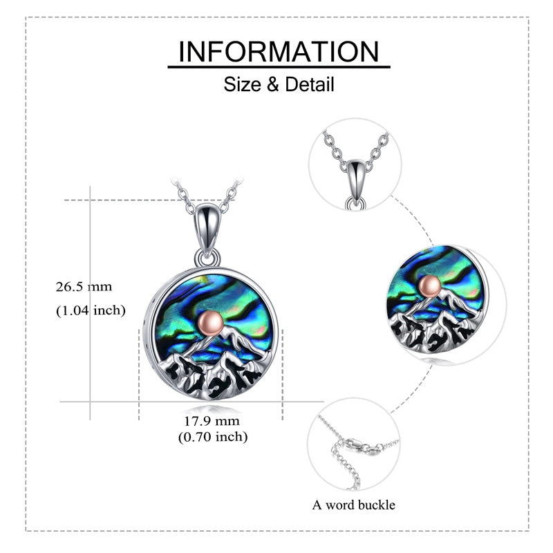 Mountain Range Urn Necklace for Ashes Sterling Silver Crystal Mountain Pendant Necklace Nature Jewelry Gift for Women