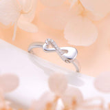 Sterling Silver Infinity Heart Shape Urn Ring for Ashes Engraved With Forever In My heart