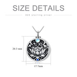Evil Eye Urn Necklace Sterling Silver Lotus  Evil Eye Pendant Necklace Spiritual Protection Jewelry Birthday Christmas Gifts for Women Men