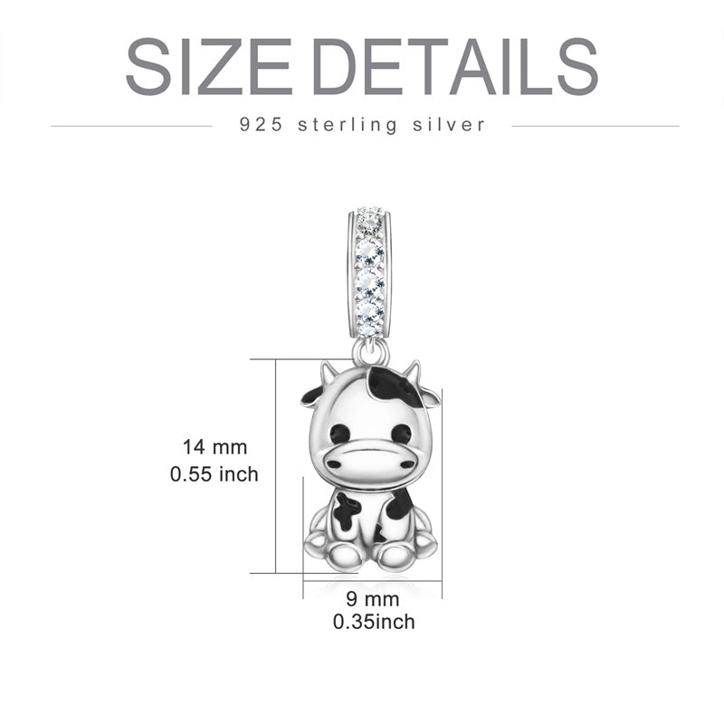 Sterling Silver Cow Charm Beads