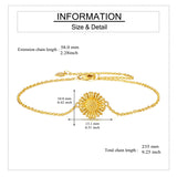 14K Yellow Gold Sunflower Bracelet