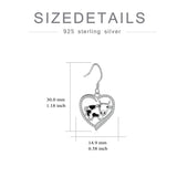 Sterling Silver Cow  Drop Earrings