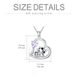 Sterling Silver Mother Daughter Cow Pendant Necklace