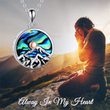 Mountain Range Urn Necklace for Ashes Sterling Silver Crystal Mountain Pendant Necklace Nature Jewelry Gift for Women