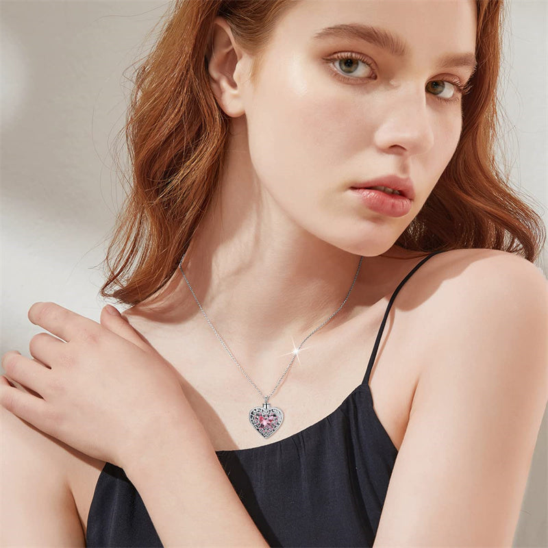 Sterling Silver Crystal Personalized Photo Butterfly Urn Necklace for Ashes