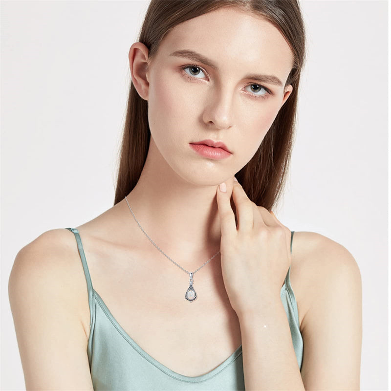 Sterling Silver Opal Turquoise TearDangle Urn Necklace for Ashes