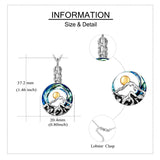 Mountain Range Urn Necklace for Ashes Sterling Silver Crystal Mountain Pendant Necklace Nature Jewelry Gift for Women