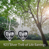 Sterling Silver Heart Gothic Witches Dangle Earrings