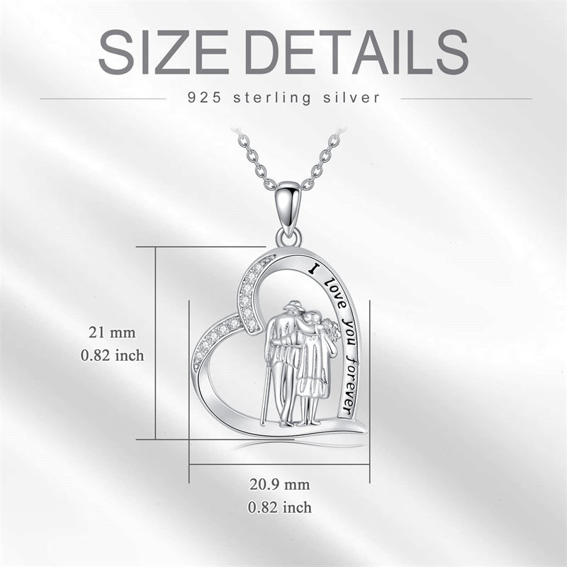 Grandparents Necklace 925 Sterling Silver Mothers Day Birthday Graduation Gifts Necklace Family Jewelry Gifts for Women Men Mom Daughter Brother