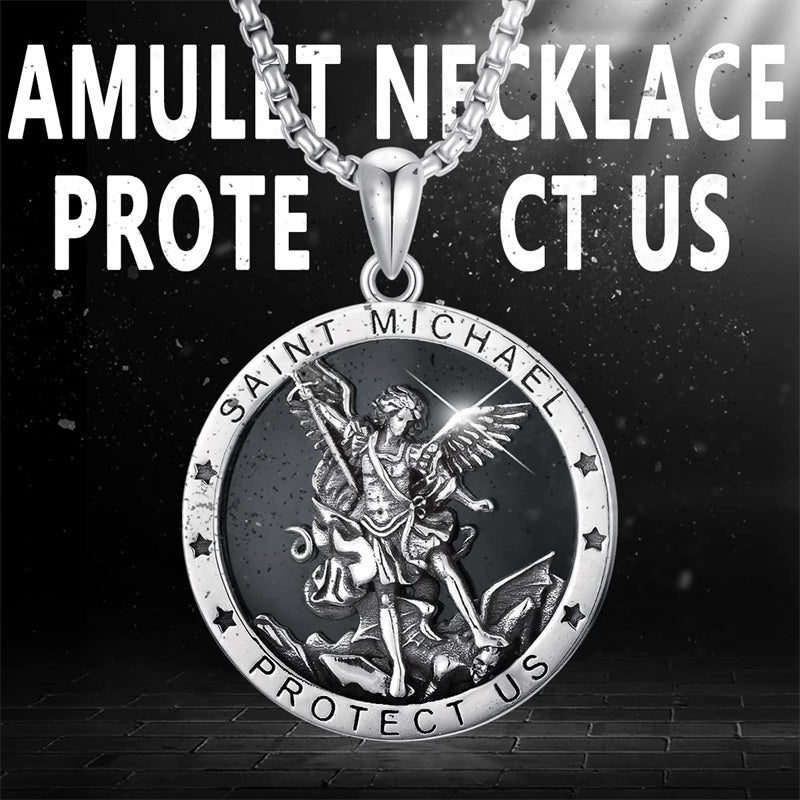 Sterling Silver St Michael St Christopher Pendant Necklace for Men