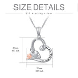 Sterling Silver Father Daughter Heart Pendant Necklace from Dad Gift for Daughter