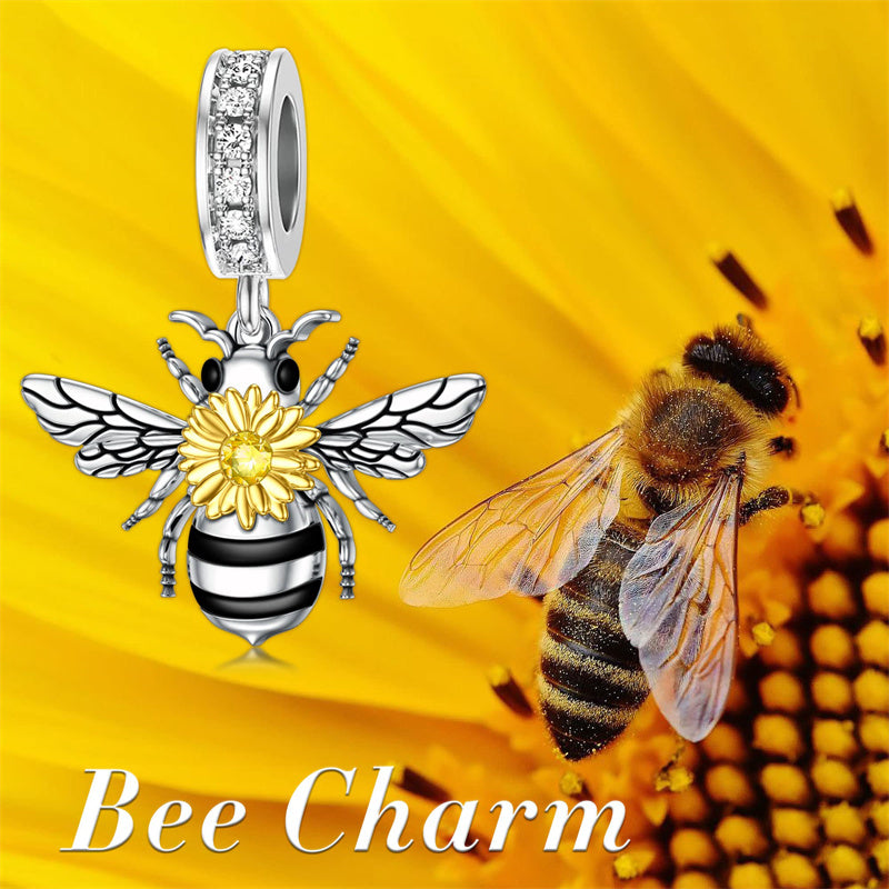 Sterling Silver Bumble Bee Charm Beads