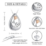 Sterling Silver 5A Cubic Zirconia Rose Infinity TearDangle Urn Necklace for Ashes