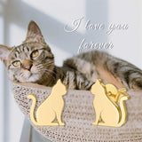 14k Gold Cat Stud Earrings