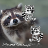 Sterling Silver Raccoon Stud Earring