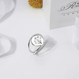 Sterling Silver Personalized Birth Flower Ring
