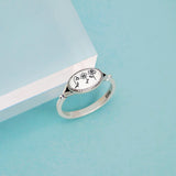 Sterling Silver Personalized Birth Flower Ring Wildflower Nature Ring