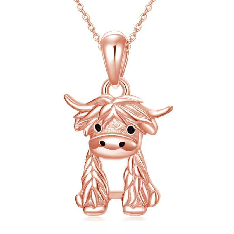 Sterling Silver Highland Cow Necklace