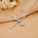Sterling Silver Dragonfly Necklace Open Work Dragon Fly Pendant Dragonfly Jewelry  Insect Jewelry