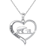Sterling Silver For Mom Necklace Mothers Day Gift Mama Bear Pendant Necklace or Bracelet for Mum Animal necklace DAOCHONG 1 cub