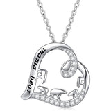 Sterling Silver For Mom Necklace Mothers Day Gift Mama Bear Pendant Necklace or Bracelet for Mum Animal necklace DAOCHONG 4 cubs