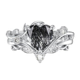 Sterling Silver Pear Oval Kite Heart Hexagon Emerald Coffin Cut Gemstone Engagement Promise Ring Set