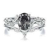 Sterling Silver Pear Oval Kite Heart Hexagon Emerald Coffin Cut Gemstone Engagement Promise Ring Set