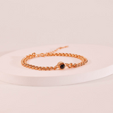 Sterling Silver Personalized Photo Projection with Curb Chain Bracelet