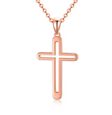 14K Solid Gold Cross Necklace for Women, Real Gold Faith Cross Pendant Religious Jewelry Gift for Her, Wife, Mom 16"-18"