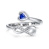 Sterling Silver Infinity Urn Ring Heart Shape Memorial Keepsake Locket Rings for Human/Pet Ash Memorial Jewelry