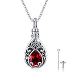 Sterling Silver TearDangle Moonstone Urn Necklace for Ashes