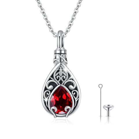 Sterling Silver TearDangle Moonstone Urn Necklace for Ashes