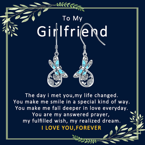Sterling Silver Turquoise Dragonfly Dangle Earrings