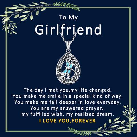 Sterling Silver Oxidation Turquoise Dragonfly Sunflower Pendant Necklace