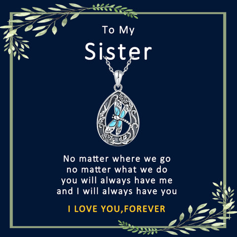 Sterling Silver Oxidation Turquoise Dragonfly Sunflower Pendant Necklace
