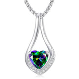 Sterling Silver 18K Yellow/White Gold Plated Forever Love Heart Infinity Pendant Necklace