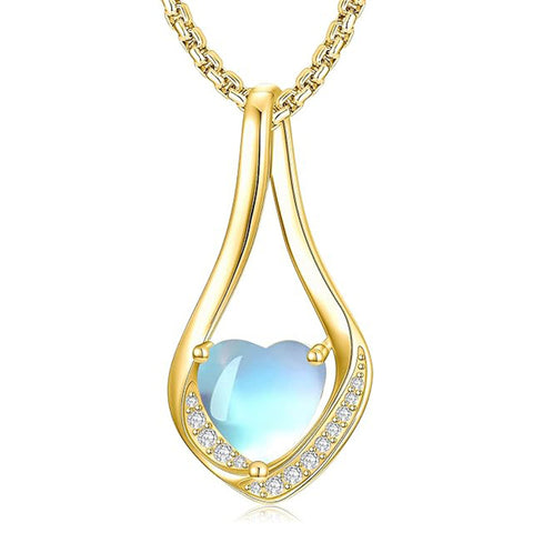 Sterling Silver 18K Yellow/White Gold Plated Forever Love Heart Infinity Pendant Necklace