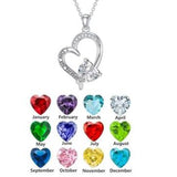 Personalized 10k/14k/18k Solid Gold Heart Pendant Necklace for Women Birthstone Necklace Jewelry for Birthday Christmas