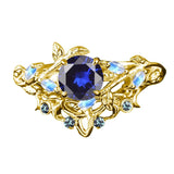 Sterling Silver 1CT Round Gemstone Engagement Wedding Bridal Anniversary Proposal Ring Set for Her