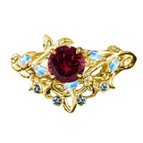 Sterling Silver 1CT Round Gemstone Engagement Wedding Bridal Anniversary Proposal Ring Set for Her